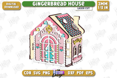 3D Gingerbread Decorative Houses Laser Cut Bundle, Christmas Product Image 3