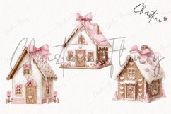 Coquette Gingerbread House Clipart | Pink Christmas Png Product Image 3