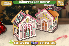 3D Gingerbread Decorative Houses Laser Cut Bundle, Christmas Product Image 2