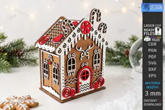 3D Christmas Gingerbread House Laser Cut | Christmas House Product Image 1