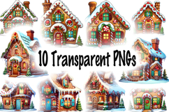 Gingerbread House Clipart | 10 Christmas Transparent PNGs Product Image 4