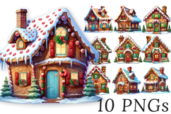 Gingerbread House Clipart | 10 Christmas Transparent PNGs Product Image 1