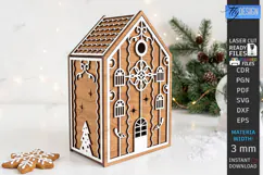 3D Christmas Gingerbread House Laser Cut | Christmas House Product Image 1