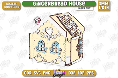 3D Gingerbread Decorative Houses Laser Cut Bundle, Christmas Product Image 6