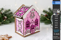 3D Christmas Gingerbread House Laser Cut | Christmas House Product Image 1