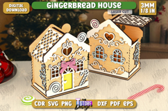 3D Gingerbread Decorative Houses Laser Cut Bundle, Christmas Product Image 5