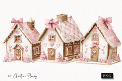 Coquette Gingerbread House Clipart | Pink Christmas Png Product Image 1