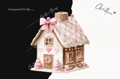 Coquette Gingerbread House Clipart | Pink Christmas Png Product Image 2