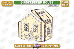 3D Gingerbread Decorative Houses Laser Cut Bundle, Christmas Product Image 9