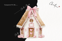 Coquette Gingerbread House Clipart | Pink Christmas Png Product Image 2