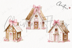 Coquette Gingerbread House Clipart | Pink Christmas Png Product Image 3