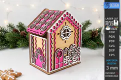 3D Christmas Gingerbread House Laser Cut | Christmas House Product Image 1
