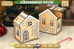3D Gingerbread Decorative Houses Laser Cut Bundle, Christmas Product Image 8