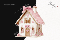 Coquette Gingerbread House Clipart | Pink Christmas Png Product Image 2