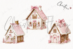 Coquette Gingerbread House Clipart | Pink Christmas Png Product Image 3