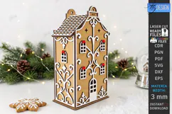 3D Christmas Gingerbread House Laser Cut | Christmas House Product Image 1