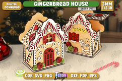 3D Gingerbread Decorative House Laser Cut, Christmas Decor Product Image 1