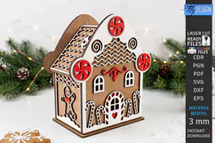 3D Christmas Gingerbread House Laser Cut | Christmas House Product Image 1