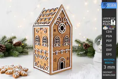 3D Christmas Gingerbread House Laser Cut | Christmas House Product Image 1