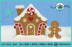 Gingerbread House Card SVG Template Product Image 1