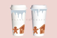 gingerbread house Christmas starbucks 16oz hot cup tumbler wrap svg presized template for tumbler grande suitable for cricut and silhouette