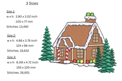 Gingerbread House Embroidery Design - Christmas Pattern Product Image 2