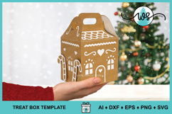 3D Christmas Gingerbread House Gift Box SVG Template Product Image 2