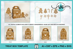 3D Christmas Gingerbread House Gift Box SVG Template Product Image 5