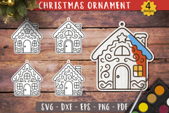 Gingerbread House Ornament SVG Christmas Painting Toy