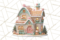 Gingerbread Houses Clipart PNG, Whimsical Holiday Candy Product Image 2