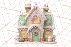 Gingerbread Houses Clipart PNG, Whimsical Holiday Candy Product Image 3