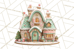 Gingerbread Houses Clipart PNG, Whimsical Holiday Candy Product Image 4