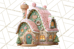 Gingerbread Houses Clipart PNG, Whimsical Holiday Candy Product Image 2