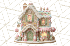 Gingerbread Houses Clipart PNG, Whimsical Holiday Candy Product Image 4