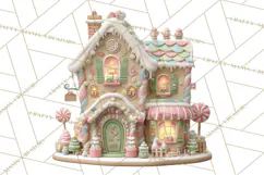 Gingerbread Houses Clipart PNG, Whimsical Holiday Candy Product Image 4