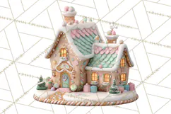 Gingerbread Houses Clipart PNG, Whimsical Holiday Candy Product Image 2