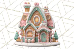 Gingerbread Houses Clipart PNG, Whimsical Holiday Candy Product Image 3