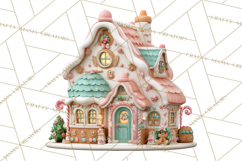 Gingerbread Houses Clipart PNG, Whimsical Holiday Candy Product Image 2