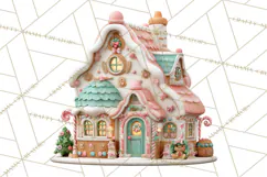 Gingerbread Houses Clipart PNG, Whimsical Holiday Candy Product Image 2