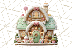 Gingerbread Houses Clipart PNG, Whimsical Holiday Candy Product Image 5