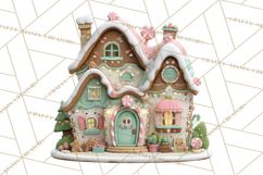 Gingerbread Houses Clipart PNG, Whimsical Holiday Candy Product Image 2