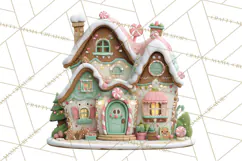 Gingerbread Houses Clipart PNG, Whimsical Holiday Candy Product Image 2