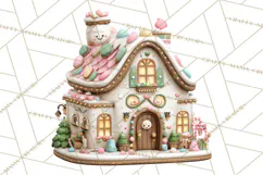 Gingerbread Houses Clipart PNG, Whimsical Holiday Candy Product Image 3