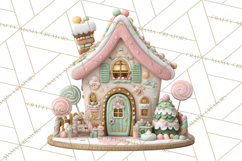Gingerbread Houses Clipart PNG, Whimsical Holiday Candy Product Image 4