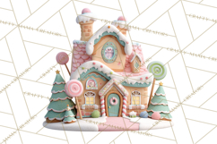 Gingerbread Houses Clipart PNG, Whimsical Holiday Candy Product Image 5