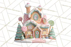 Gingerbread Houses Clipart PNG, Whimsical Holiday Candy Product Image 5