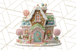 Gingerbread Houses Clipart PNG, Whimsical Holiday Candy Product Image 2