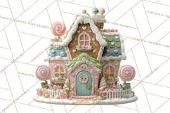 Gingerbread Houses Clipart PNG, Whimsical Holiday Candy Product Image 2