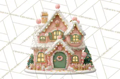 Gingerbread Houses Clipart PNG, Whimsical Holiday Candy Product Image 3