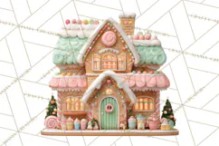 Gingerbread Houses Clipart PNG, Whimsical Holiday Candy Product Image 4
